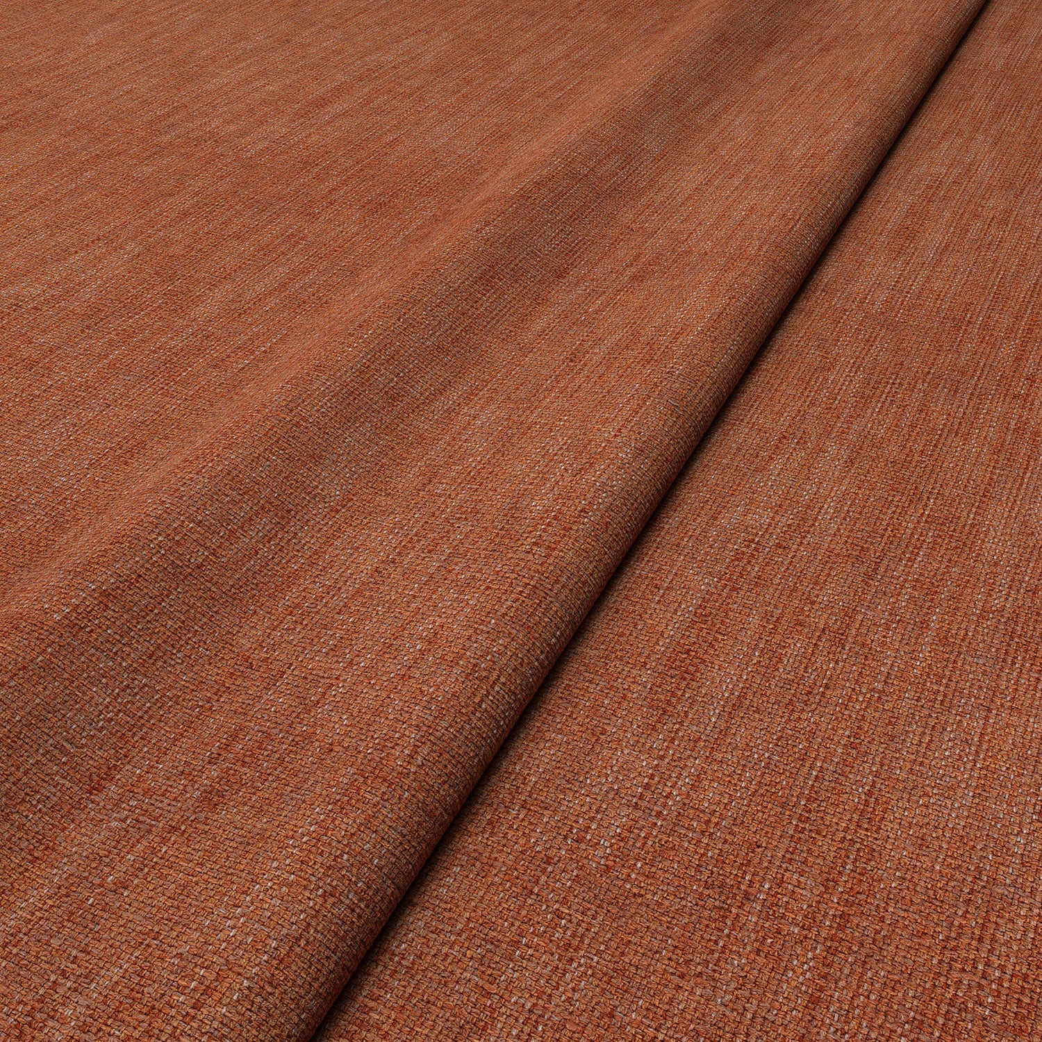 Close-up of Linwood’s Loxley Redwood fabric – textured Italian weave in warm red-brown for upholstery.