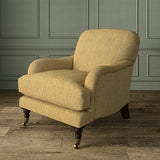 Armchair in Loxley Sand Dune by Linwood – durable, Italian-woven natural fibre fabric in soft beige.