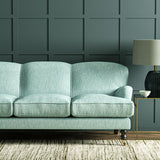 Sofa in Linwood’s Loxley Sky – Italian-woven blue fabric with tactile texture and versatility.
