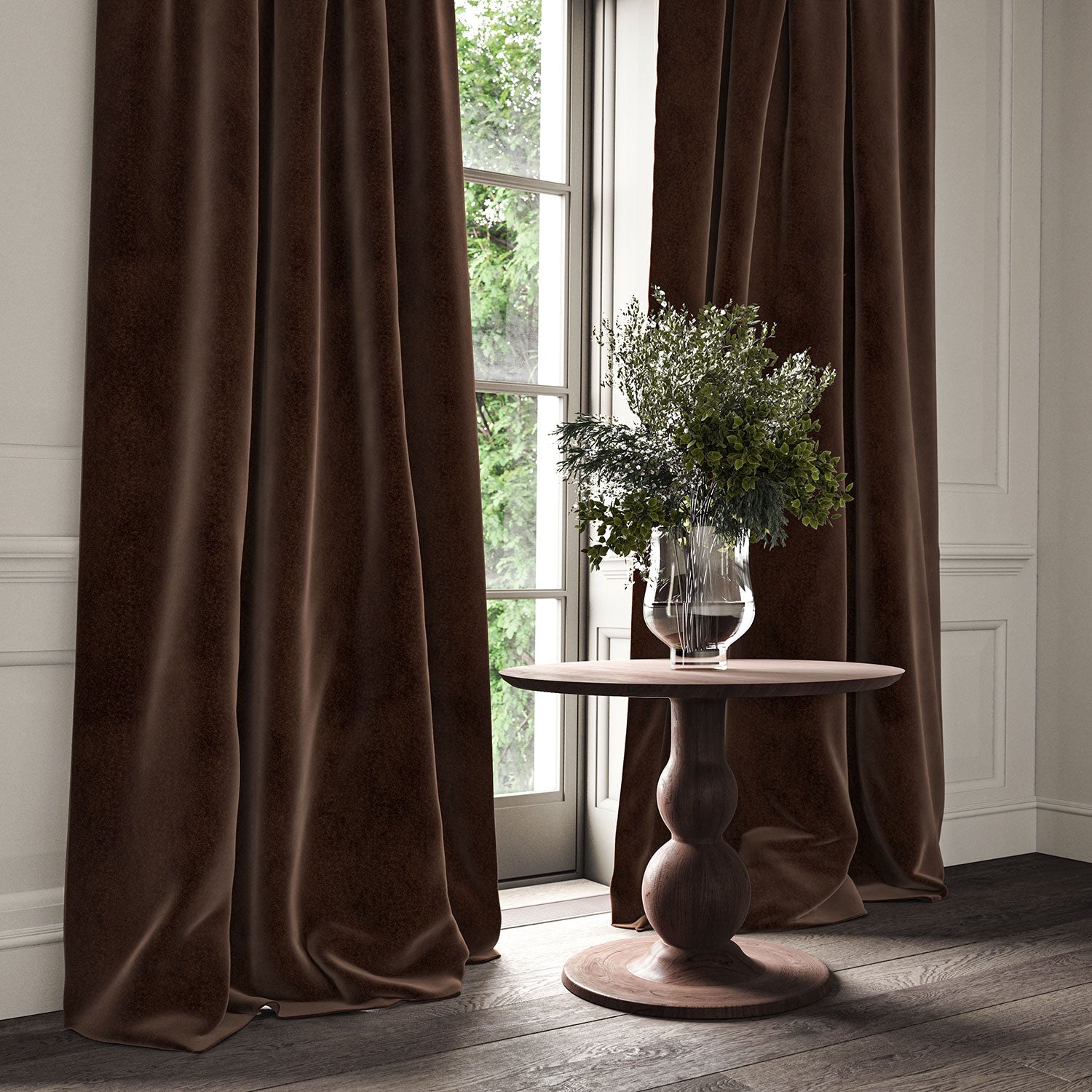Linwood Omega IV Velvet – Chocolate | Upholstery & Curtains