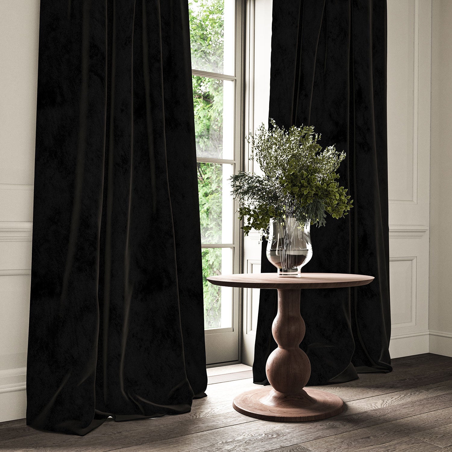Linwood Omega IV Velvet – Pitch | Upholstery & Curtains