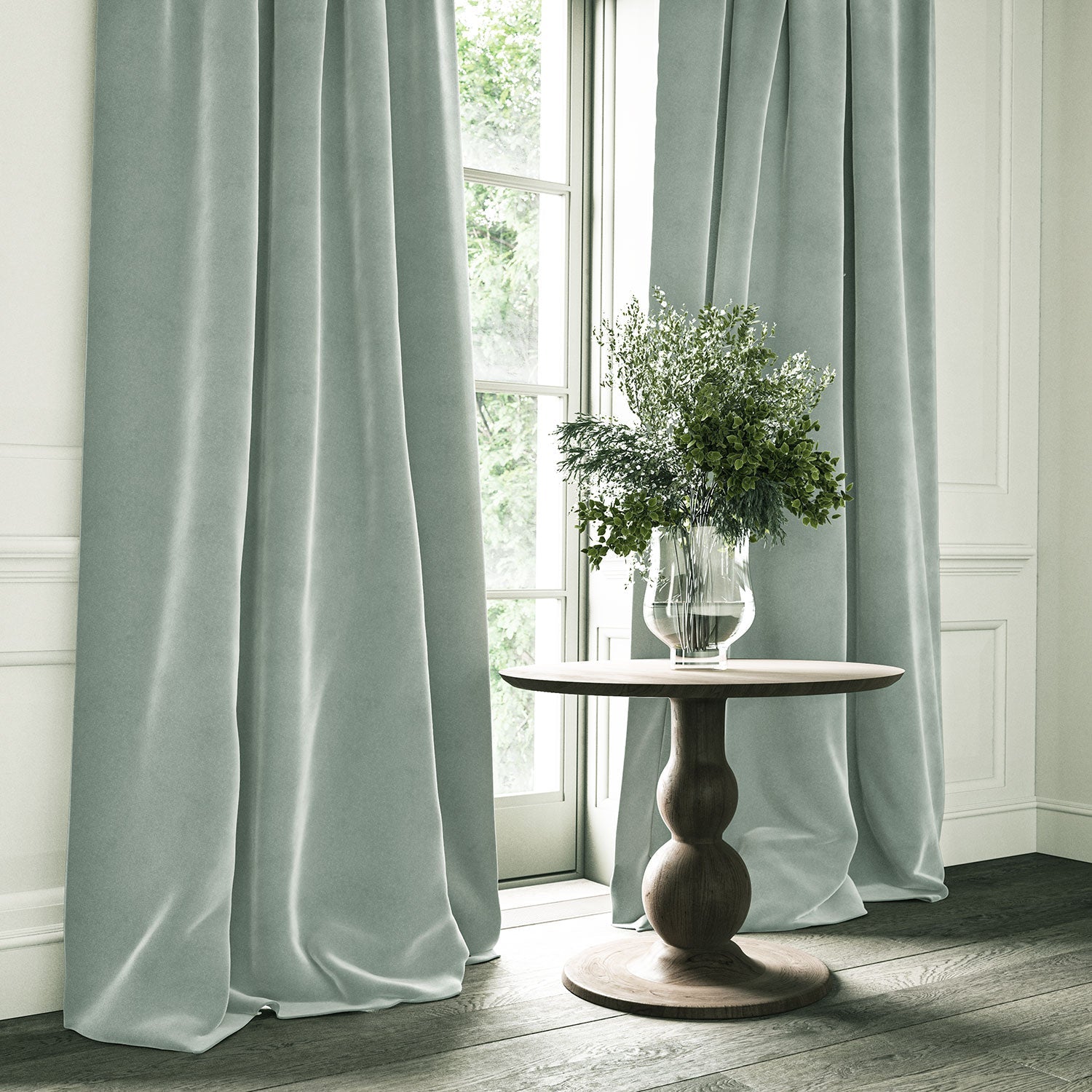 Linwood Omega IV Velvet – Raindrop | Upholstery & Curtains