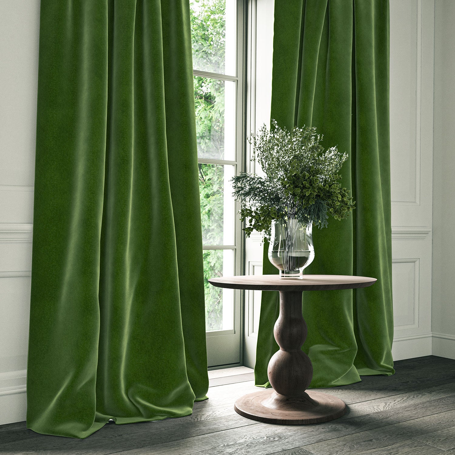 Linwood Omega IV Velvet – Shamrock | Upholstery & Curtains