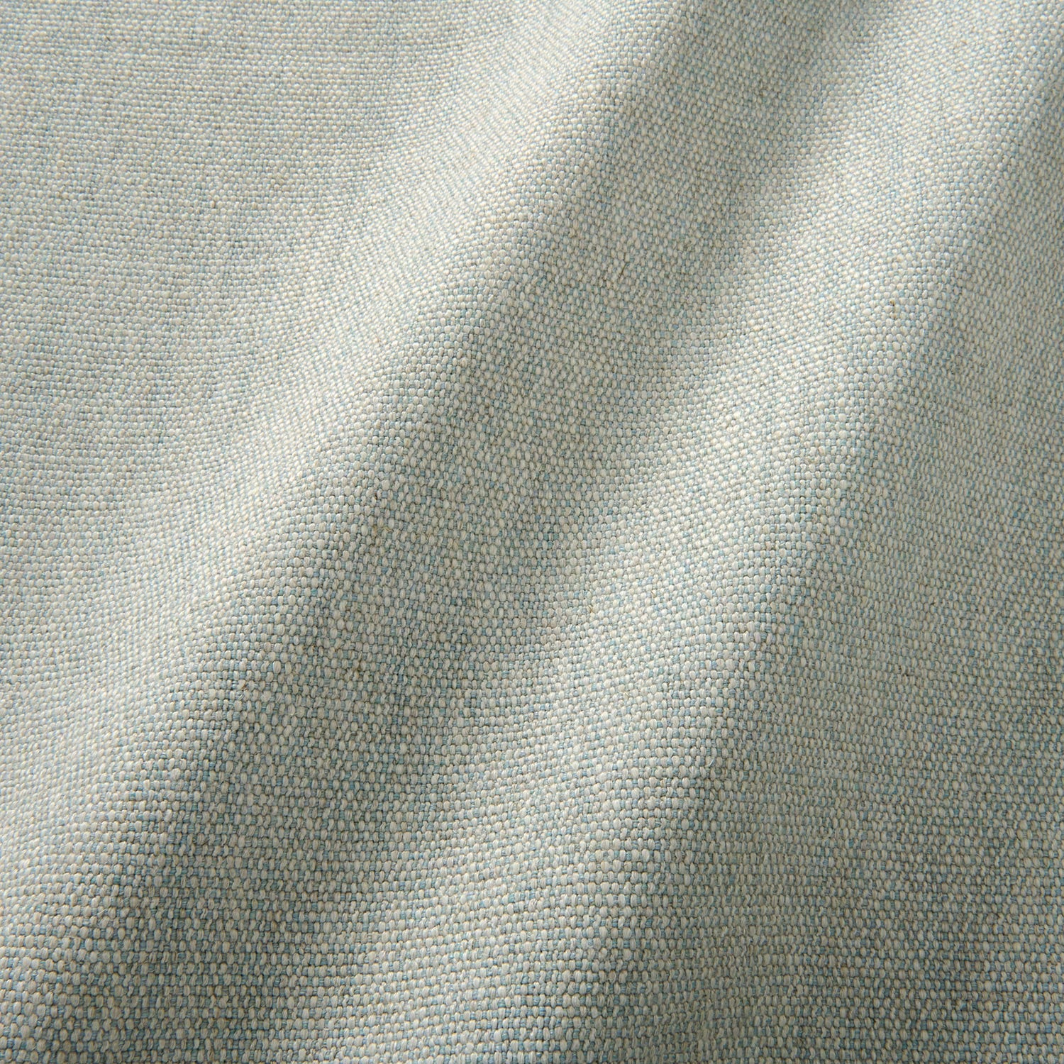 Sample of a plain luxurious woven fabric in blue and cream.