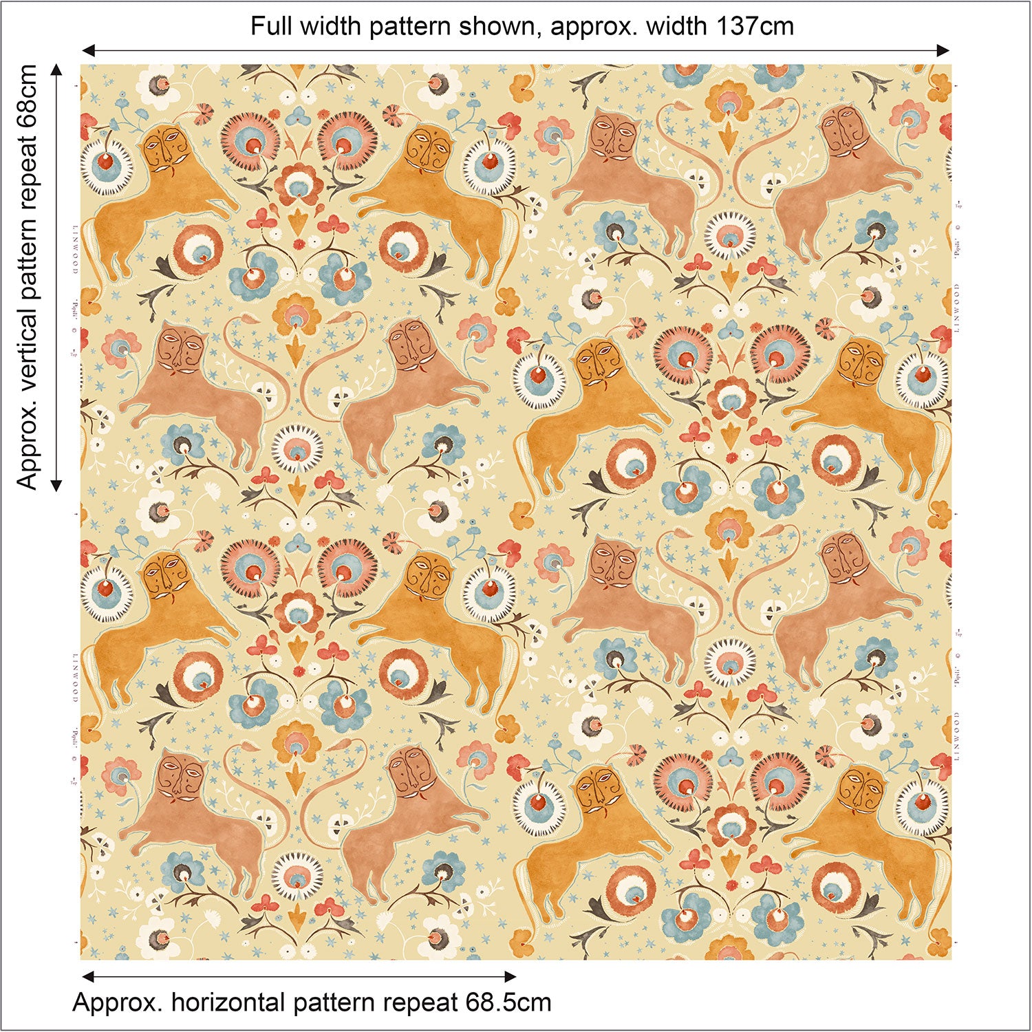 Pipili Chickpea – Printed Linen Fabric by Linwood