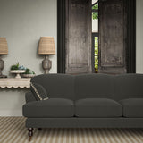 This dark neutral sofa is made of a durable yet soft 100% British wool woven fabric.