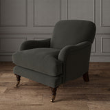 This dark neutral chair is made of a durable yet soft 100% British wool woven fabric.