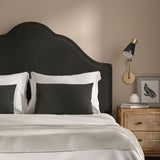 This dark neutral headboard is made from a 100% British wool woven fabric.