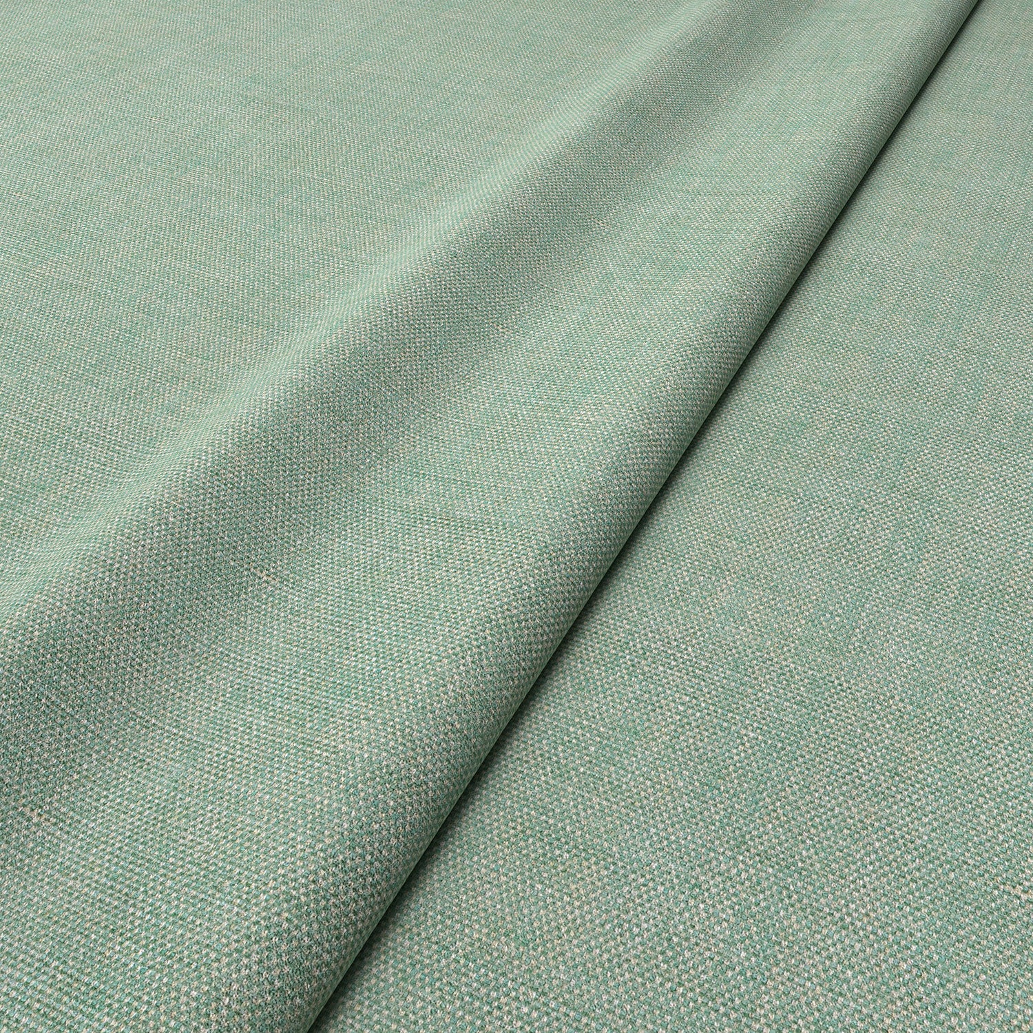 Sample of a chenille woven fabric in green.