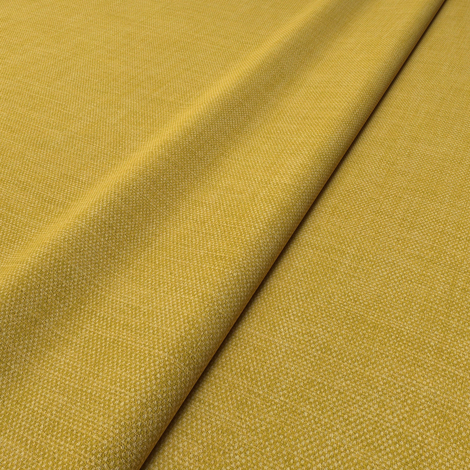 Sample of a chenille woven fabric in yellow.