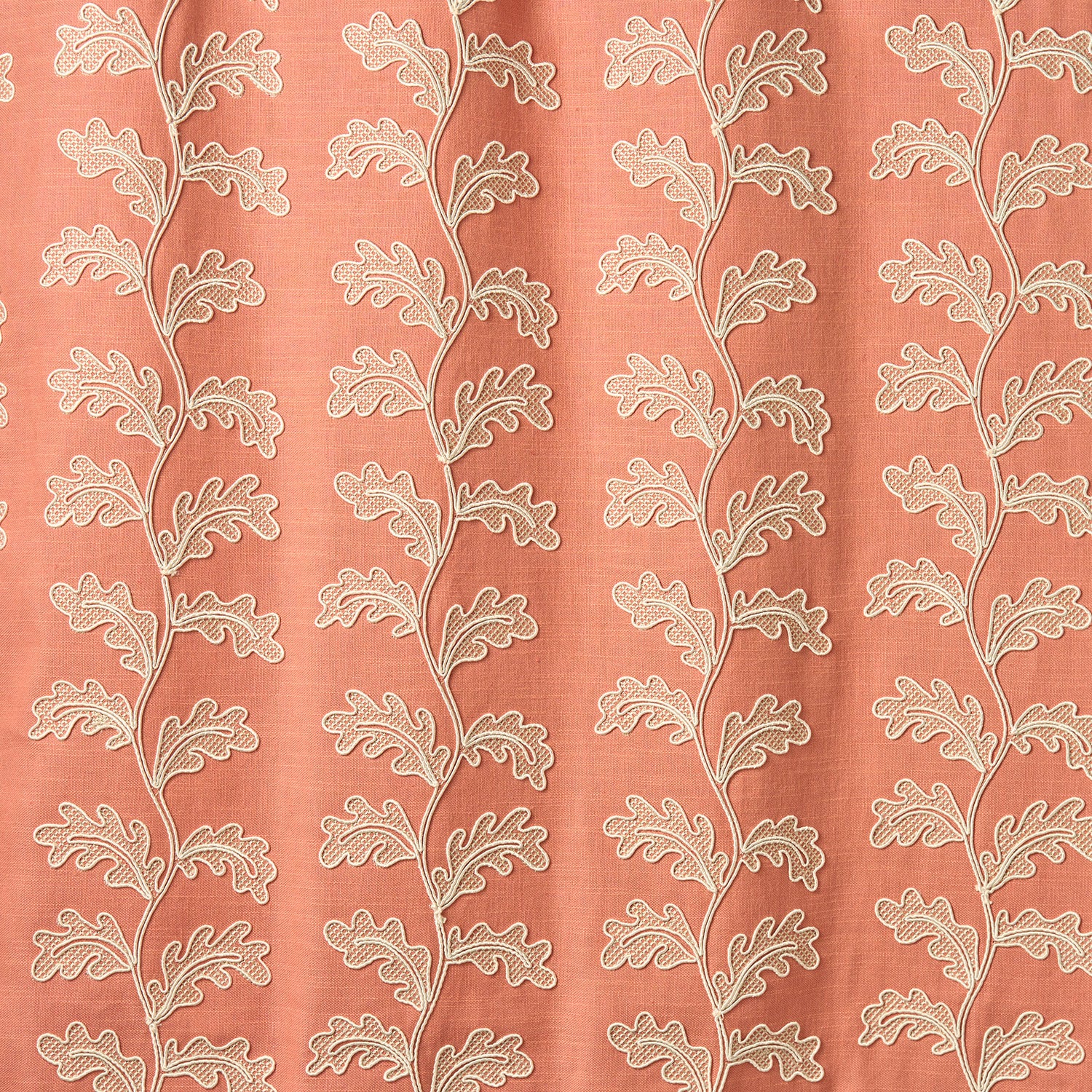 Helena – Soft Coral | Embroidery Fabric by Linwood | Oakleaf Design