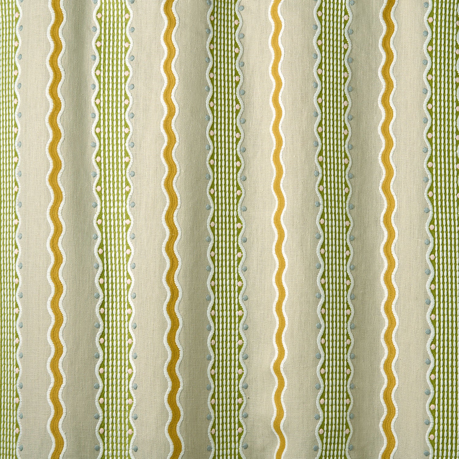 Hermia – Field | Embroidery Fabric by Linwood | Playful Stripe Linen