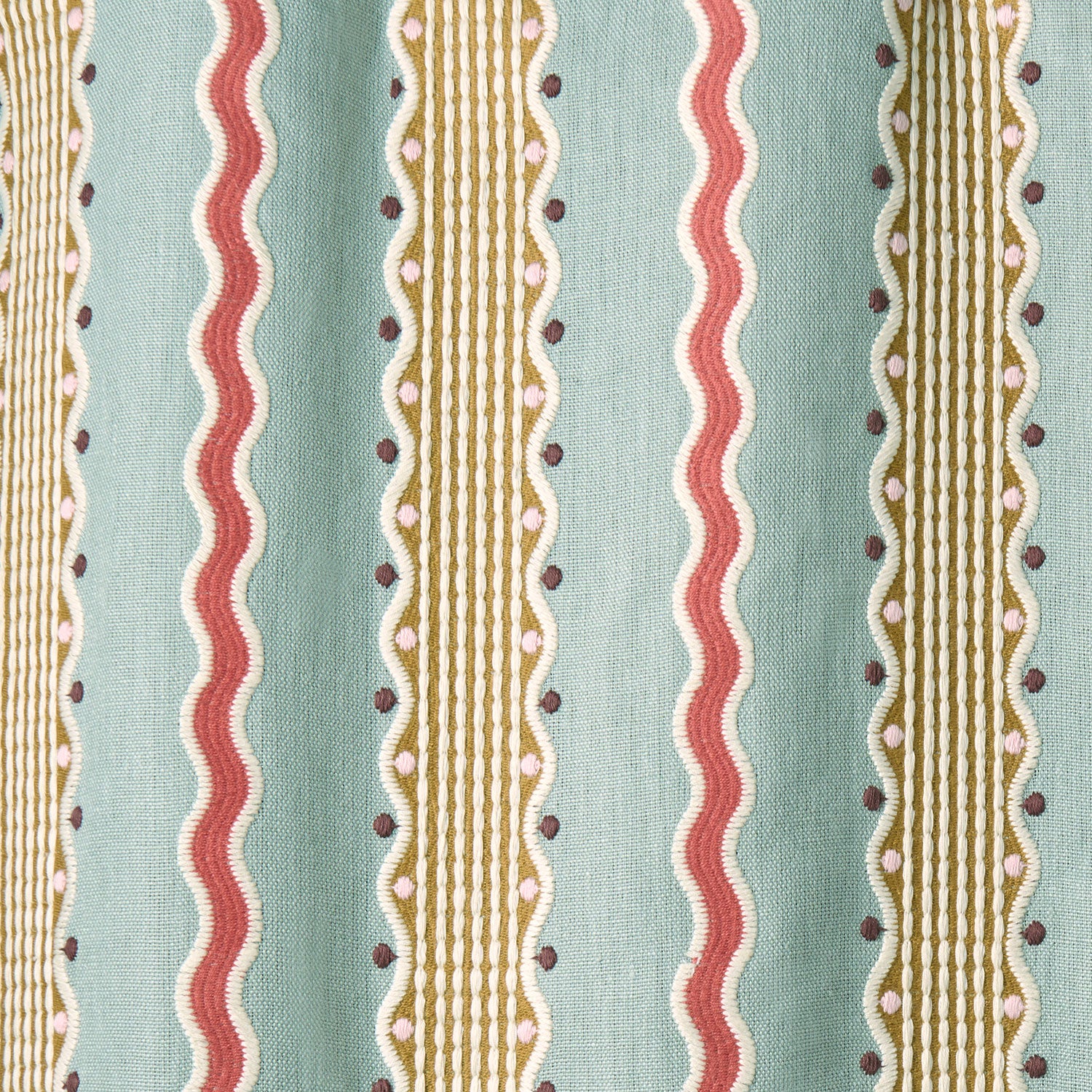 Hermia – Sunset | Embroidery Fabric by Linwood | Playful Stripe Linen