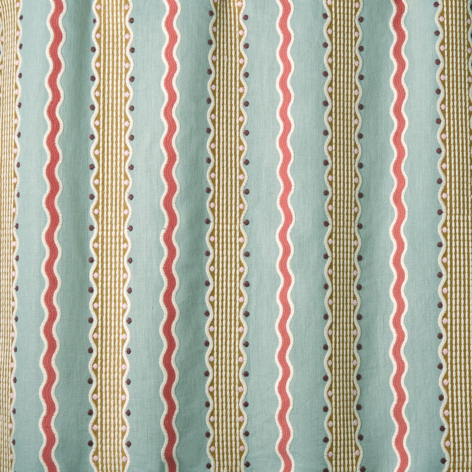 Hermia – Sunset | Embroidery Fabric by Linwood | Playful Stripe Linen