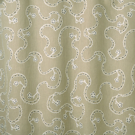 Lysander – Teasel | Embroidery Fabric by Linwood | Floral Linen Design