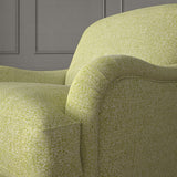 Woven Lime coloured fabric on a chair