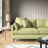 Woven Lime coloured fabric on a sofa