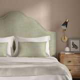 Woven Linen coloured fabric on a headboard