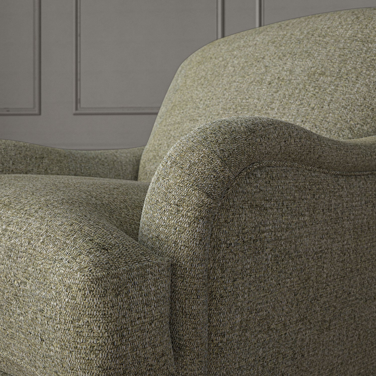 Woven neutral coloured fabric on a chair