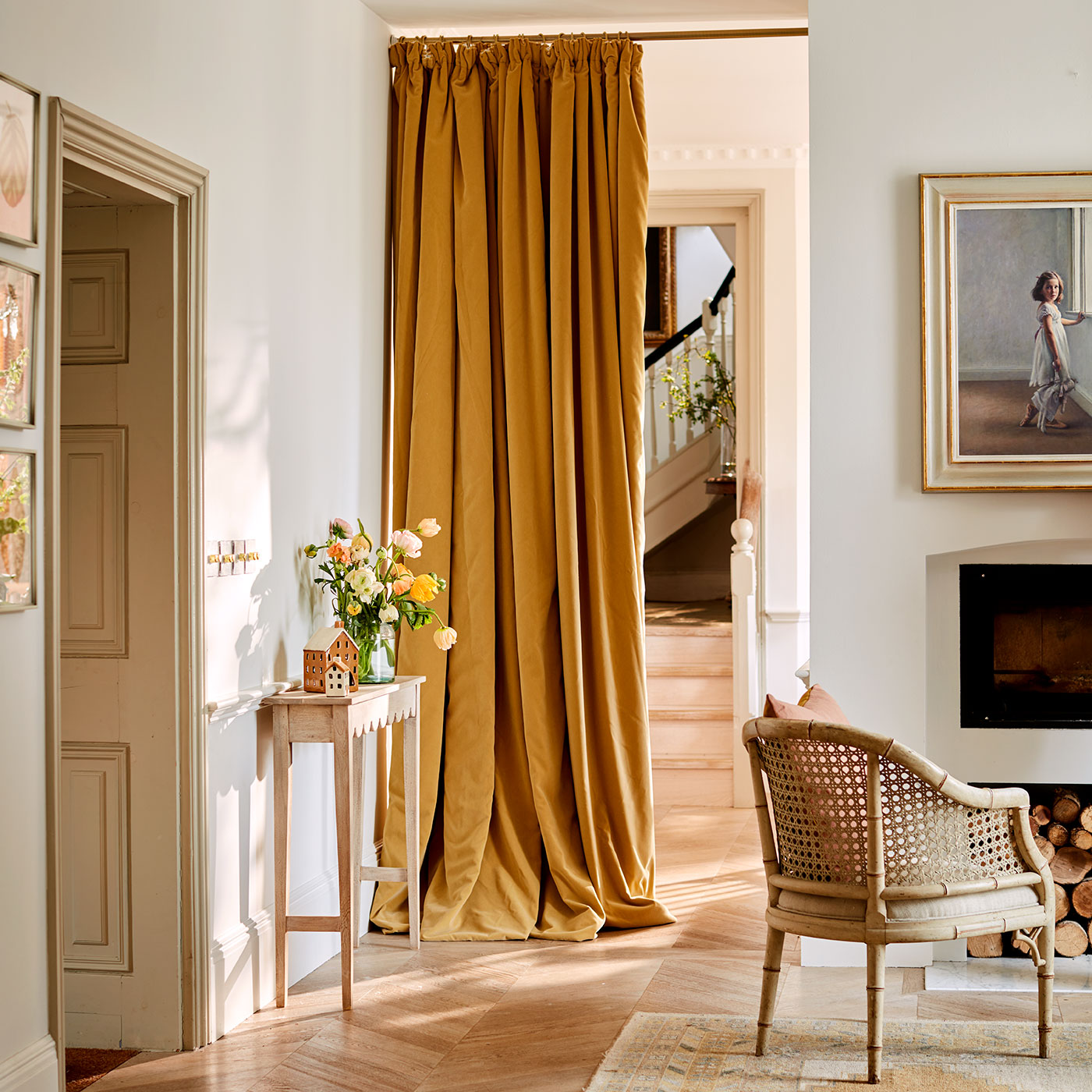 Gold eco velvet curtain