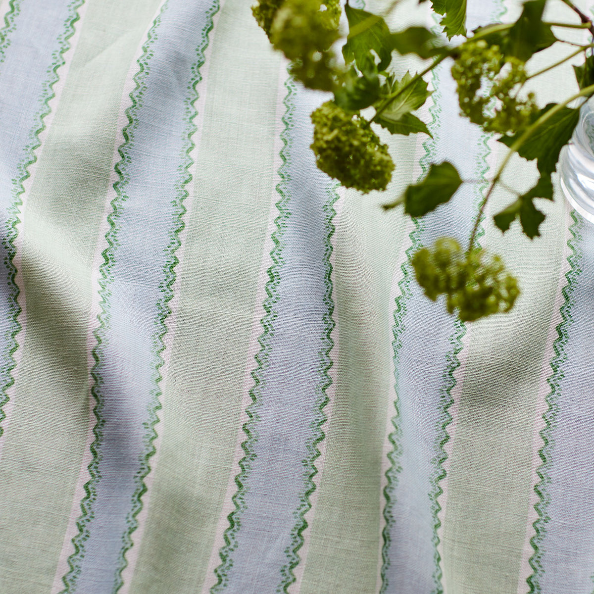 Croquet Peppermint Linen Fabric Linwood