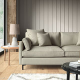 Cream sofa upholstered in a versatile woven fabric.