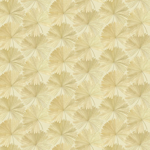 Contemporary floral wallpaper featuring a tropical palm design in neutral shades..