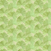 Sample of a contemporary floral wallpaper with tropical palms in fresh greens.