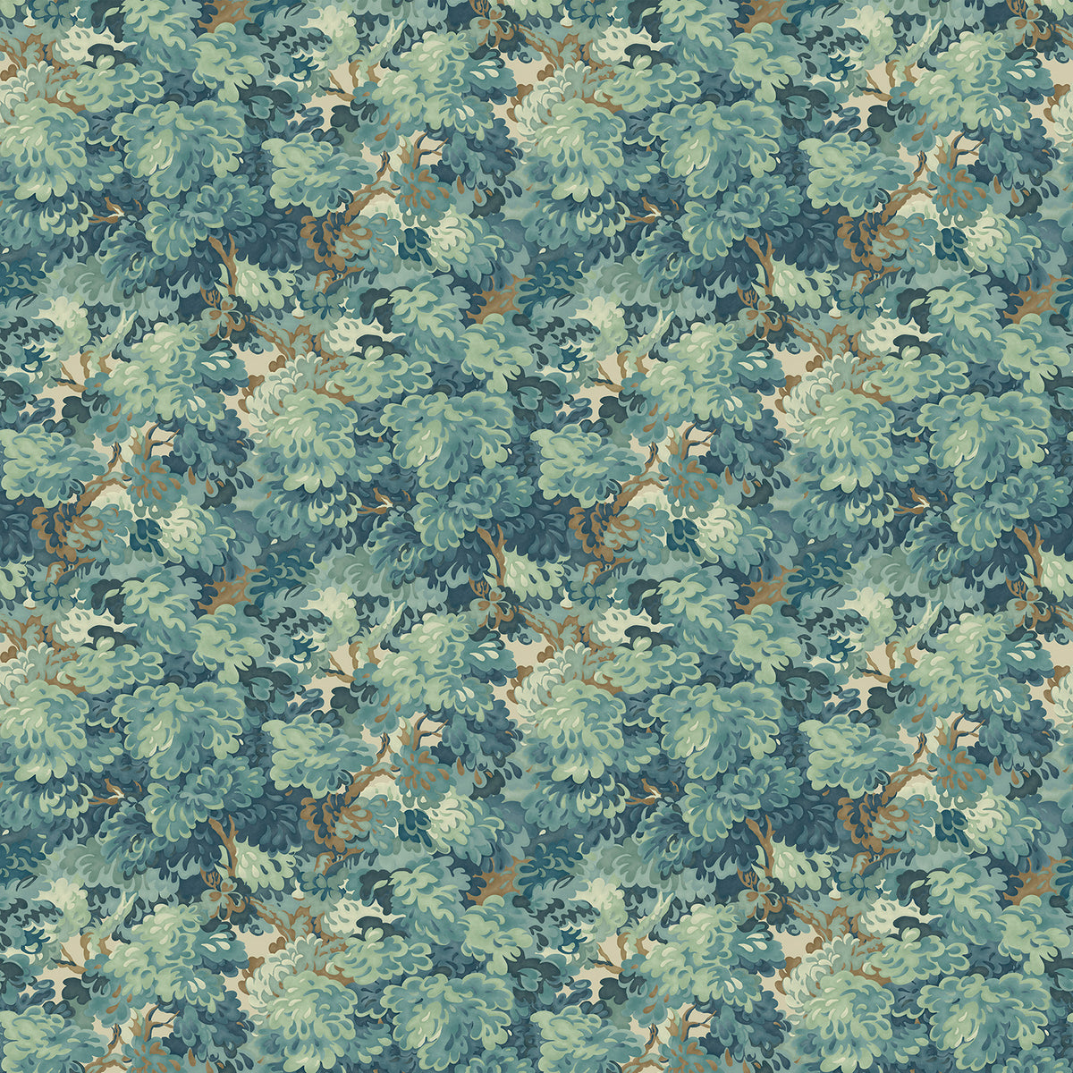 English Oak Blue | Designer Wallpaper | Linwood