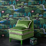 Luxury abstract wallpaper with a beautiful painted night-time forest design.