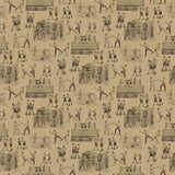 Wallpaper featuring a vintage illustrated boxing scene