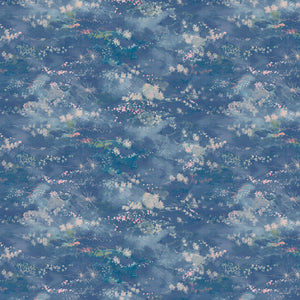 Sample of a painterly-style blue wallpaper.