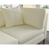 Sofa covered in plain fabric, colour Eggshell.