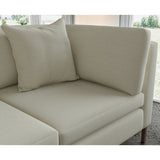 Sofa covered in plain fabric, colour Dune.