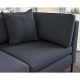 Sofa covered in plain fabric, colour Slate.