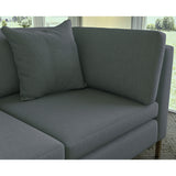 Sofa covered in plain fabric, colour Thunder.