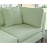 Sofa covered in plain fabric, colour Mint.