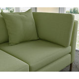 Sofa covered in plain fabric, colour Moss.