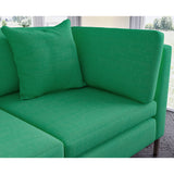 Sofa covered in plain fabric, colour Jade.