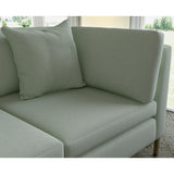 Sofa covered in plain fabric, colour Sea Salt.