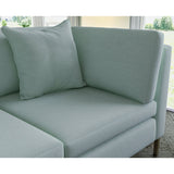 Sofa covered in plain fabric, colour Mist.