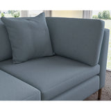 Sofa covered in plain fabric, colour Cornflower.
