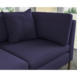 Sofa covered in plain fabric, colour Black Violet.