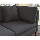 Sofa covered in plain fabric, colour Midnight.