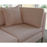 Sofa covered in plain fabric, colour Heather.