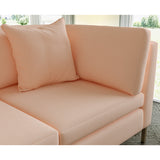 Sofa covered in plain fabric, colour Nude.