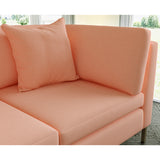Sofa covered in plain fabric, colour Blush.