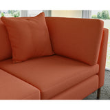 Sofa covered in plain fabric, colour Spice.