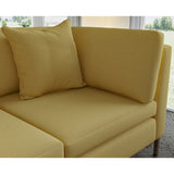 Sofa covered in plain fabric, colour Meadow.