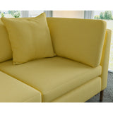 Sofa covered in plain fabric, colour Cactus.